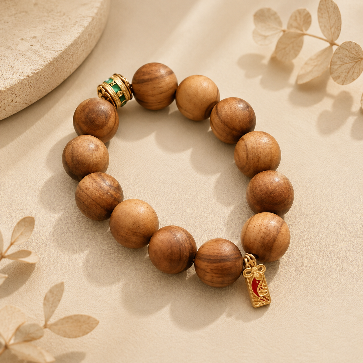Auspicious Mantra Bead with Koi Pendant D144
